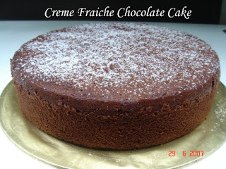 Yochana's Cake Delight! : Creme Fraiche Chocolate Cake