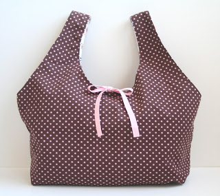 chick chick sewing: Reversible grocery bags