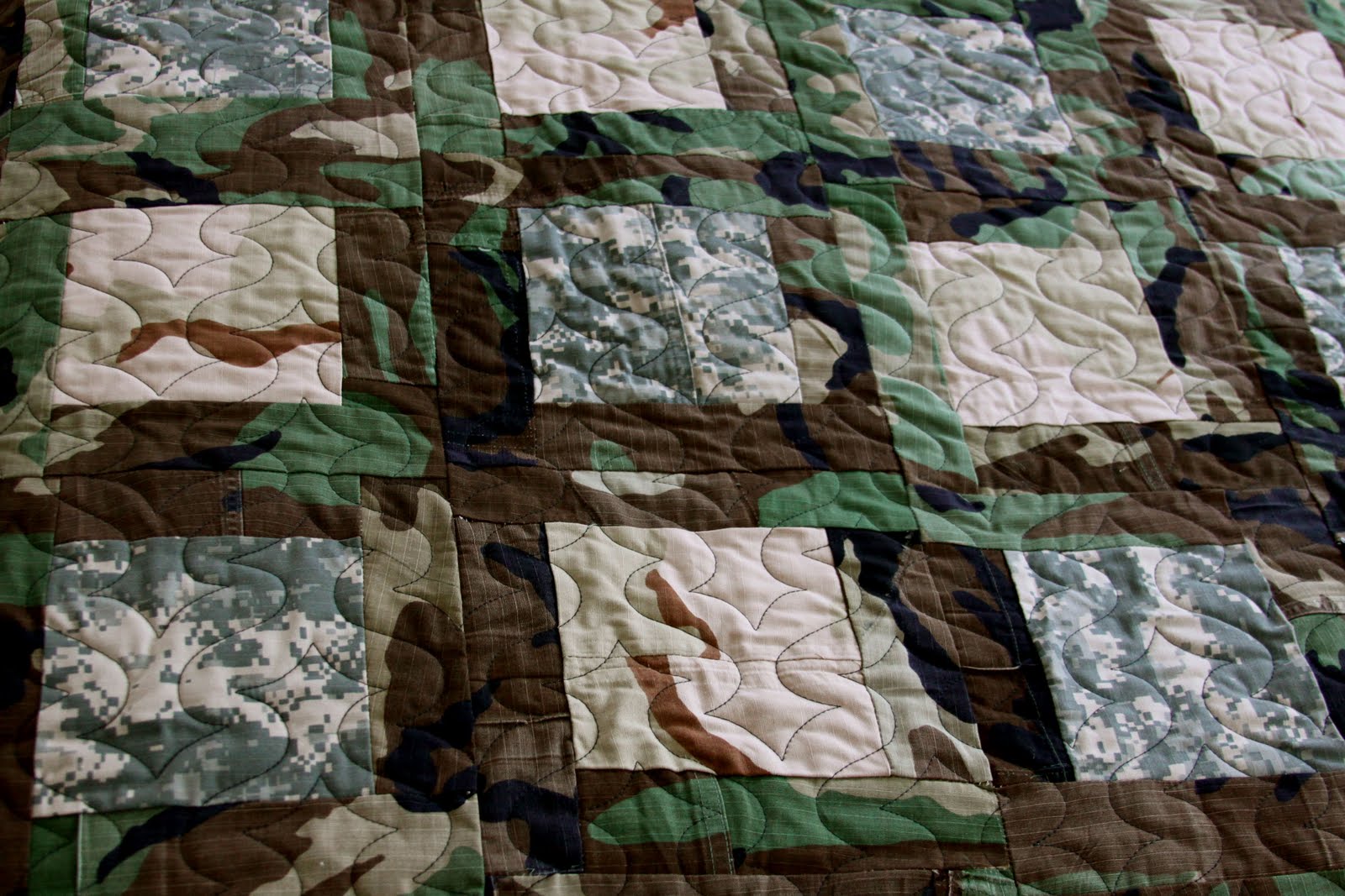 ARMY Military Memory Quilt- In Progress. Made from Recycled Uniforms ...