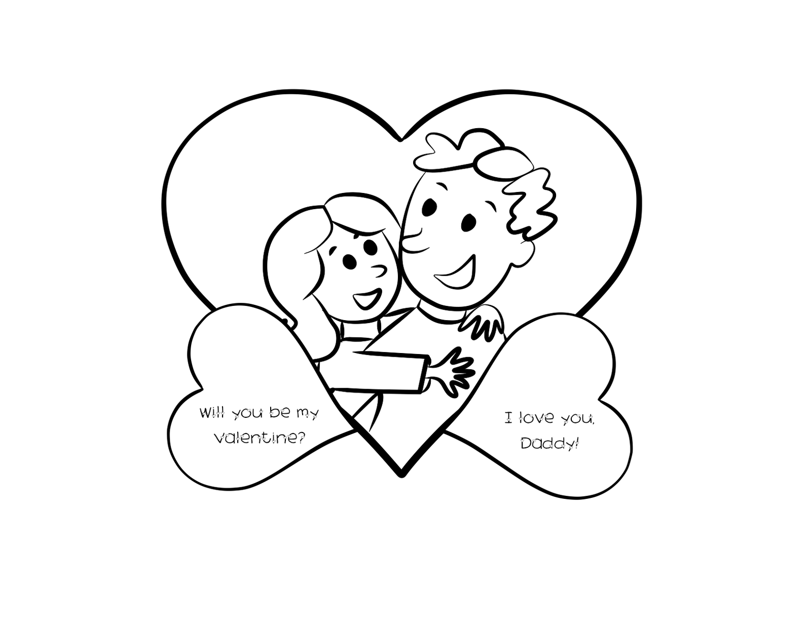 valentine coloring pages for dad - photo #1