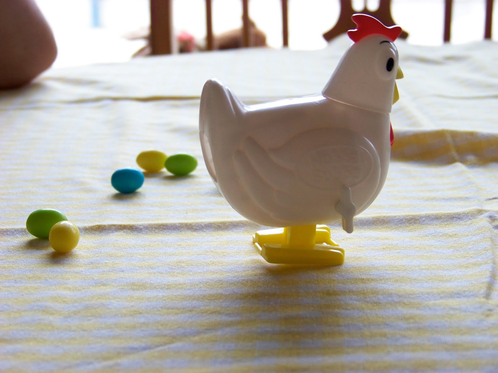 Bells and Whistles Hello. I am a chicken. And I lay jellybean eggs.