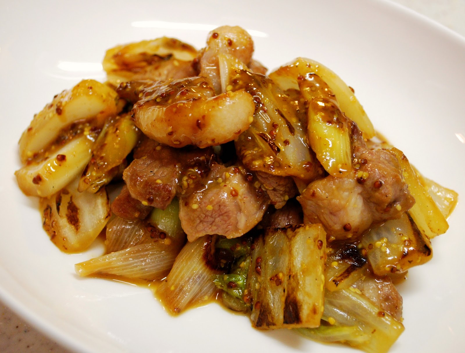 Magicfrypan StirFried Pork and Chinese cabbage with Mustard Sauce