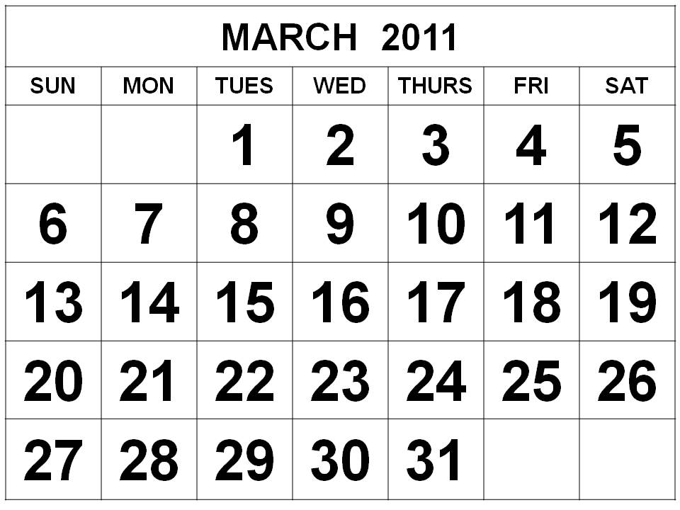 Printable 2011 Calendar Uk. Free Printable March 2011