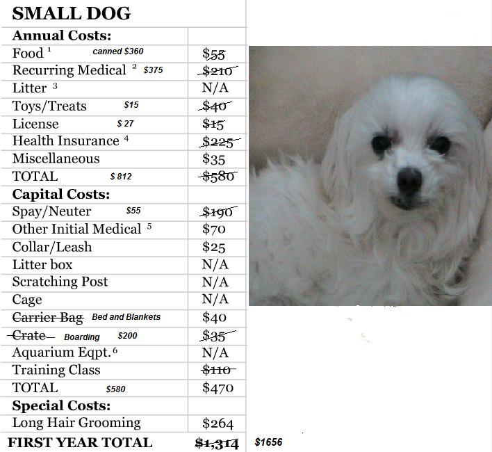How Much Is A Small Dog Per Month
