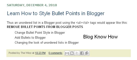 How to Change Bullet Point Style in Blogger (Blogspot) Lists | Blog ...