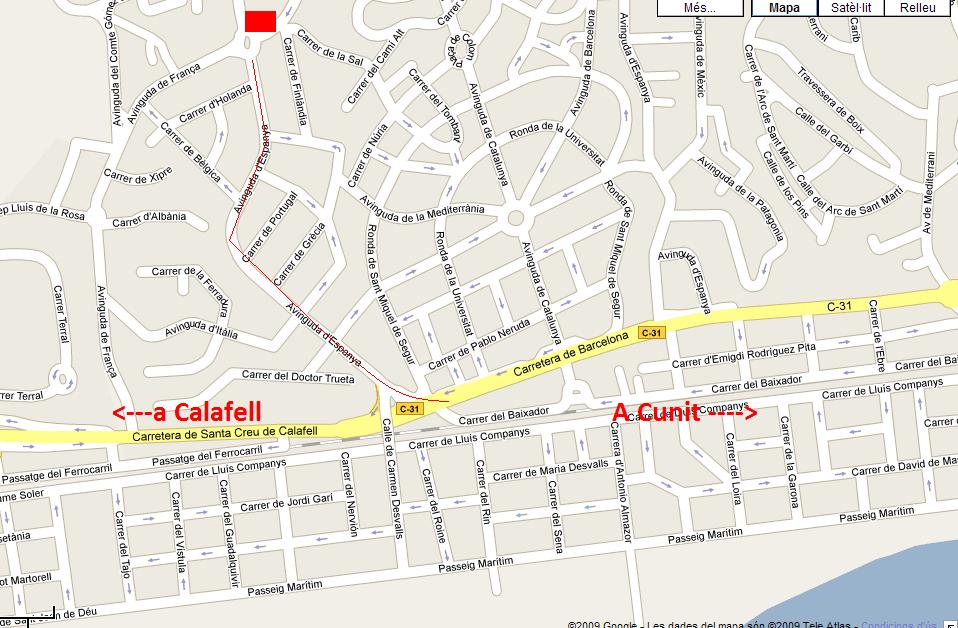 Mapa De Calafell