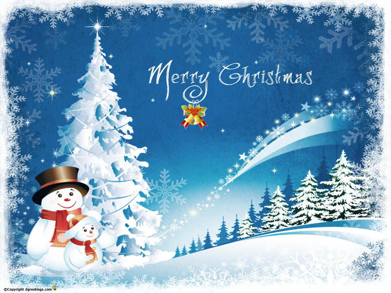 Mega Greeting Cards: Merry Christmas Snow Tree