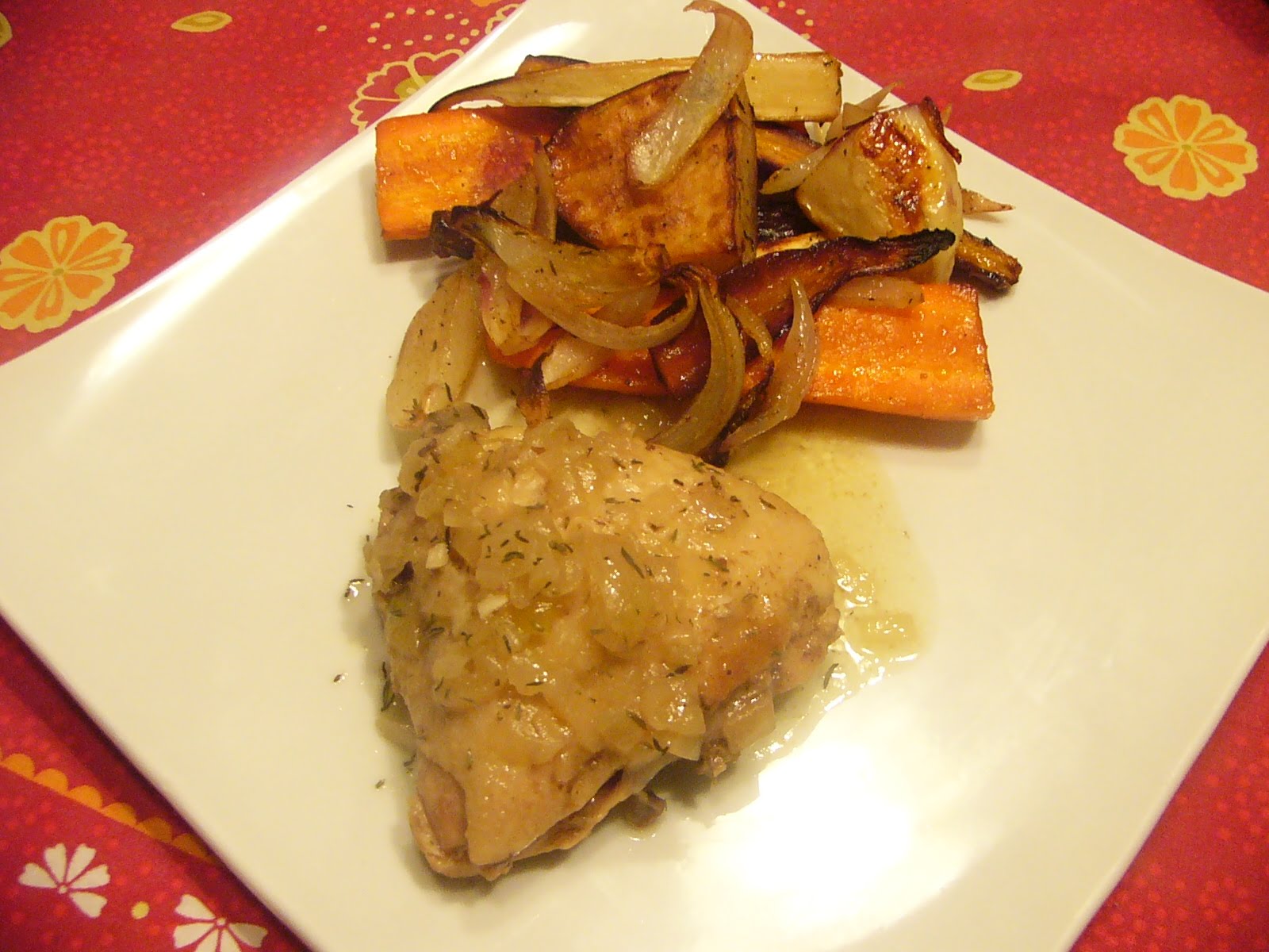 Tomates cerises et Basilic: Pilons de poulet braisés au vin blanc
