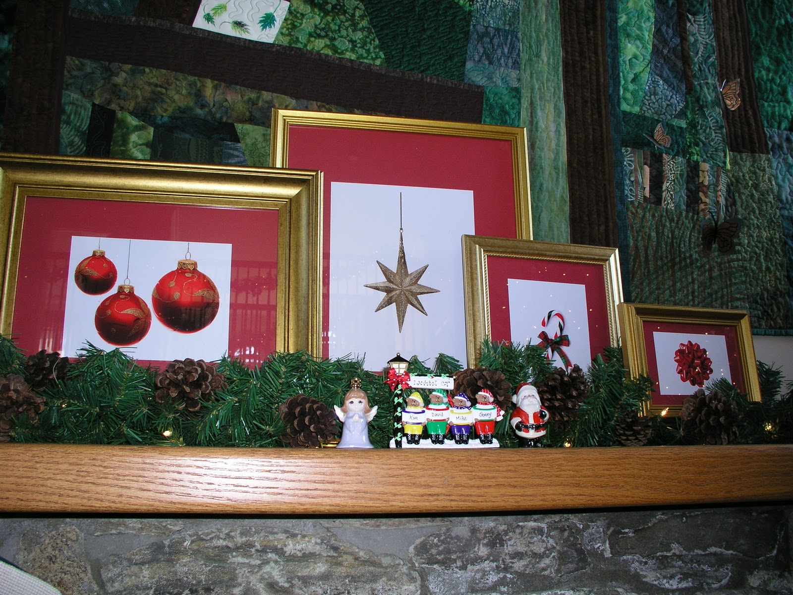 Holidays at the Harris Home Christmas Mantel Idea Frames with