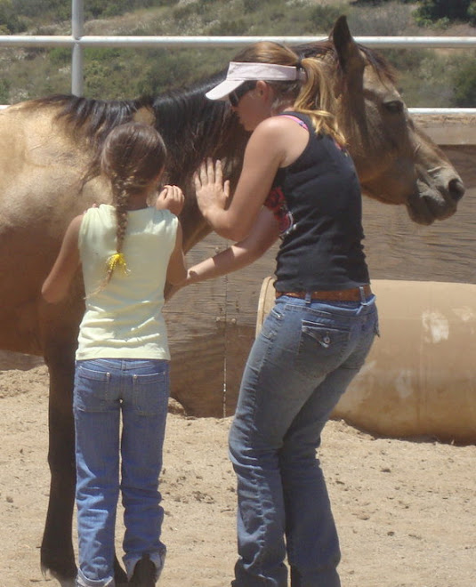 Sarah and Meagan with Lady Gwen in Puzzle Piece Ponies Program for Autistic Children