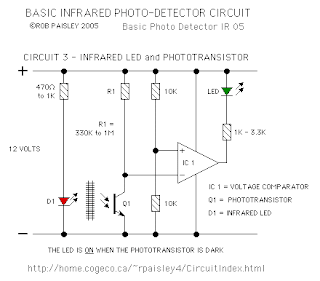 Sensors - Detectors and Alarm Cırcuit Diagram: Infrared Light Photo