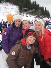 Malin, Celine, Lotte og meg på Barnas Skidag-2010 i Granåsen Skianlegg