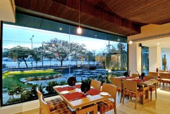 Moksha Restaurant with a view of Hussainsagar Lake, Hyderabad