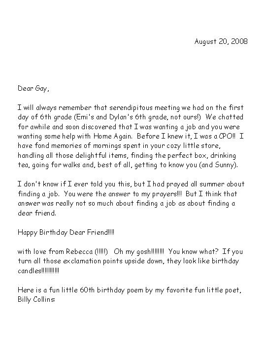 Happy Birthday from Rebecca