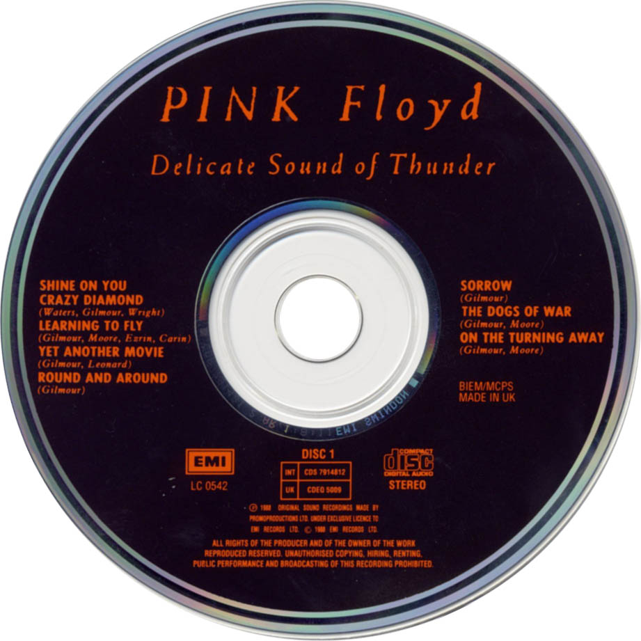 Pink floyd delicate sound of thunder dvd release date