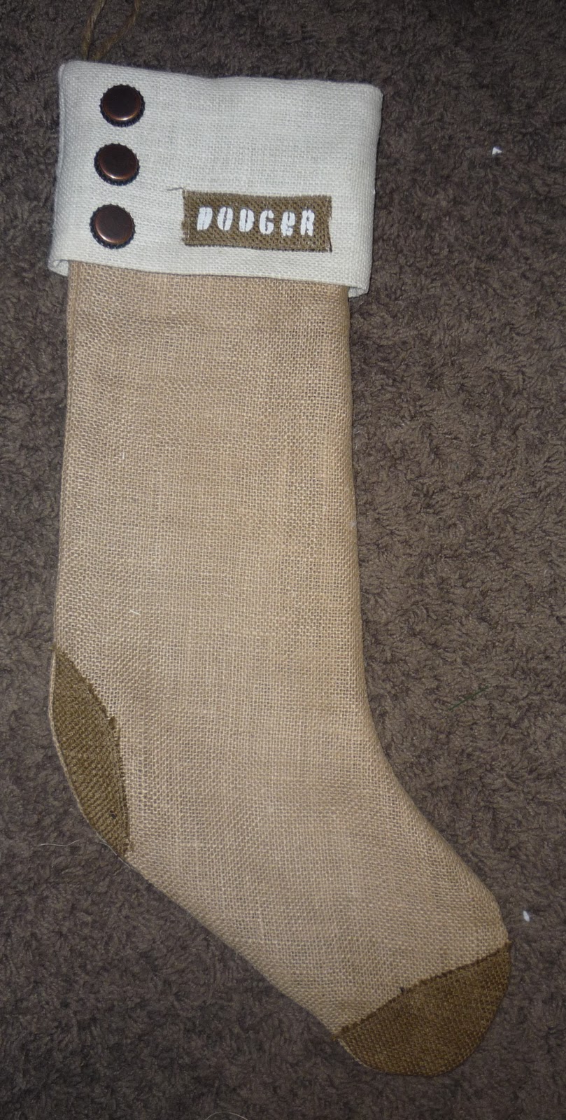 Furniture Fix Burlap Stocking HowTo