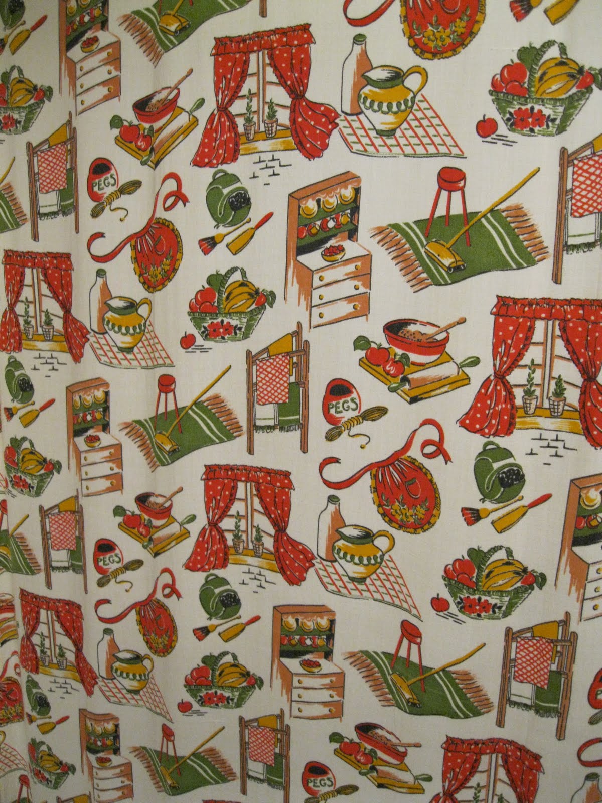 Vintage Betty Zee 50s Kitchen Fabric Vintage 50s Kitchen Fabric