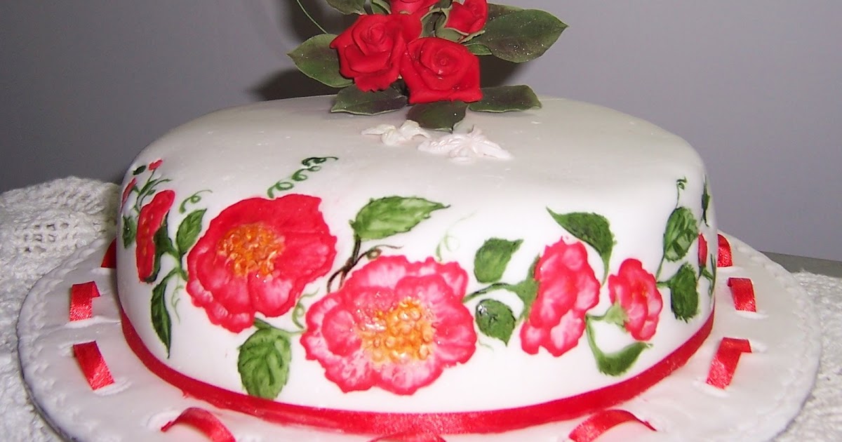 Cake It's Been A Long Time SWATI'S SUGARCRAFT: Birthday cake with Brush Embroidery