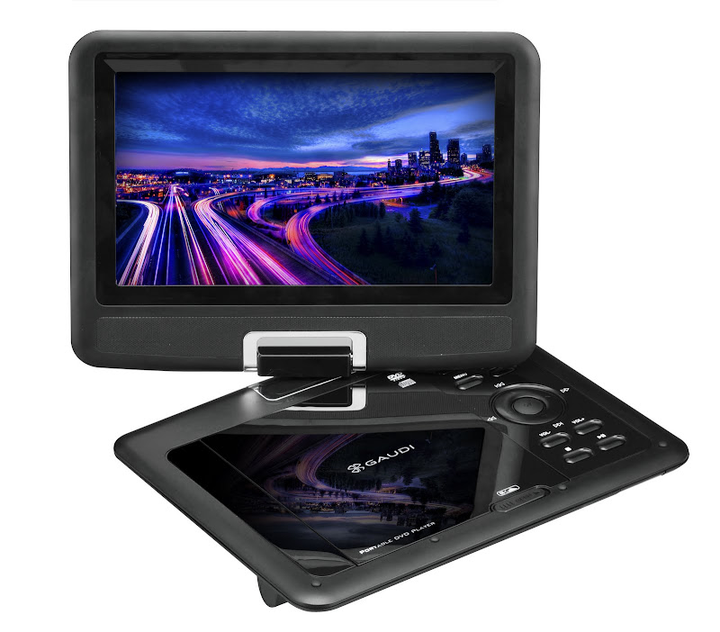 GreenHouse Gaudi GHVPDV900 Portable DVD Player with Rotating 9inch