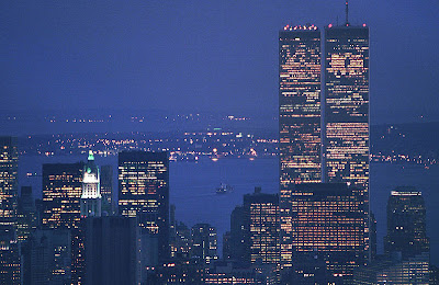 twin towers from Empire state building