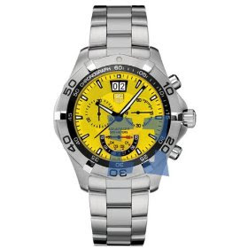 TAG Heuer Aquaracer Series Men Yellow Dial Chronograph Grande Watch