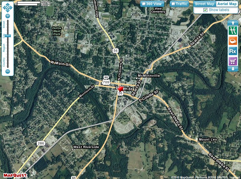 Angie in the Tennessee Nashville Mission Maps of McMinnville, TN