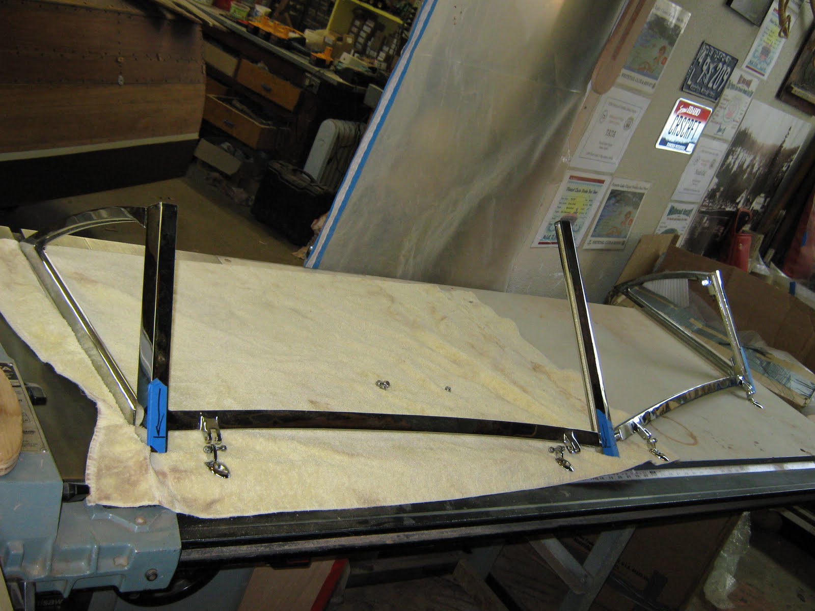 McCall Boat Works Chris Craft Cust 20' V Fold Down Chromed Windshield