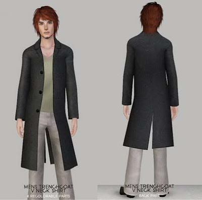 My Sims 3 Blog: 3 Mens Trenchcoat Outfits + 3 Graphic Tees by New One