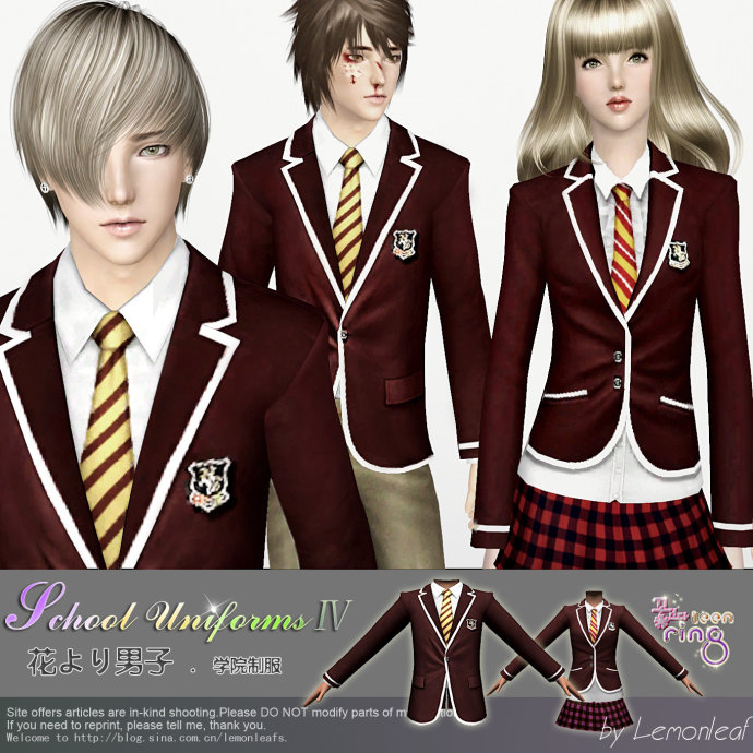 My Sims 3 Blog: School Uniforms IV by Lemon Leaf
