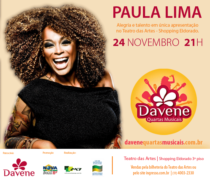 RÁDIO BRASIL MPB Paula Lima no Davene Quartas Musicais