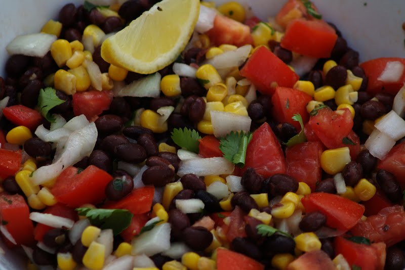Aubergine, Sweet & Green Mexican Bean Salad