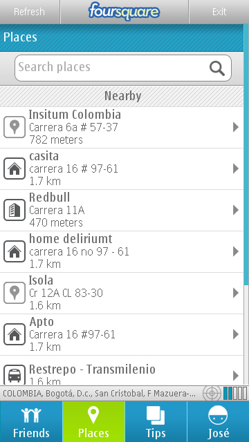 Nueva app de Foursquare para Symbian