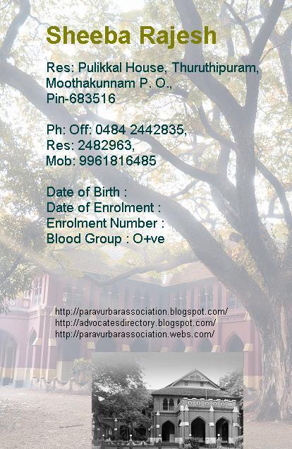 Advocates's Directory- Paravur District Court Bar Association: Names S to S