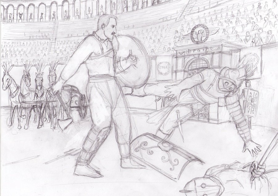 Рисунок спартака карандашом поэтапно