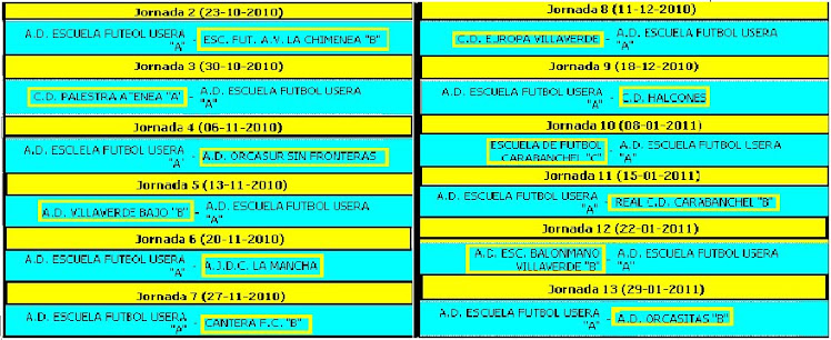 Calendario primera vuelta