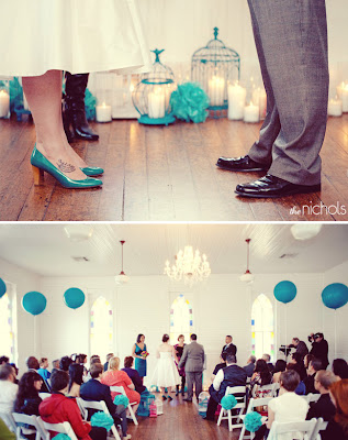 I love the colors of this wedding balloons via Green Wedding Shoes