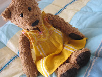 Fashionista bear: a yellow voile dress
