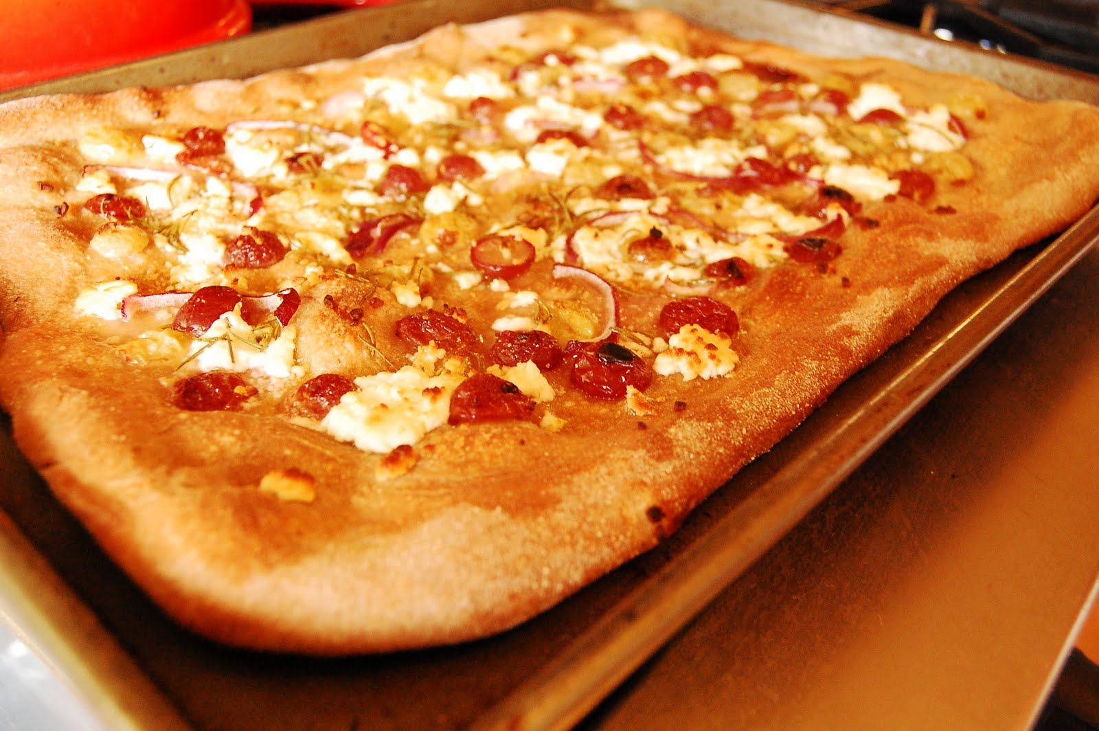 Red Door Epicure roasted grape and goat cheese pizza