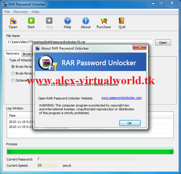 Password unlocker. How to crack WINRAR password.