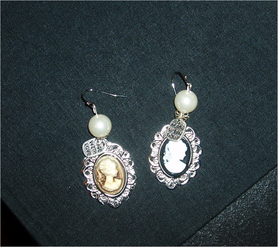 Vintage Boudoir Victorian Era Cameo Earrings