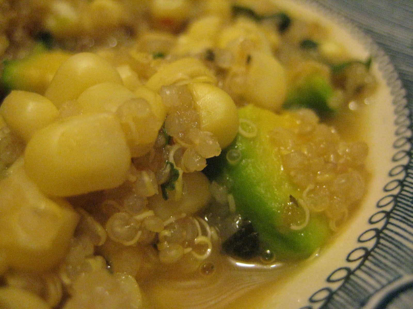 Bookcook QUINOA SOUP WITH AVOCADO AND CORN