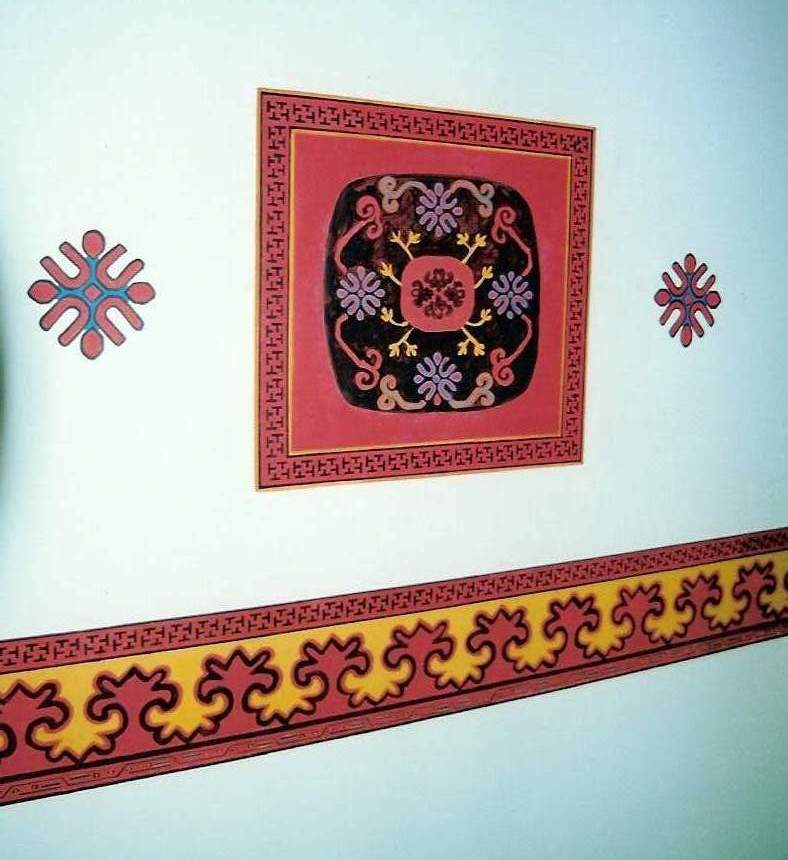 Füsun iş yeri toplantı salonu için duvar motifi.bordür halı