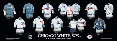 sox chicago uniform uniforms team history jerseys poster franchise jersey years baseball nba band evolution mlb ncaa nfl side south