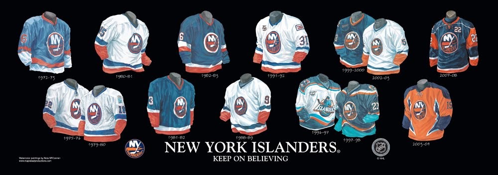 Heritage Uniforms and Jerseys and Stadiums - NFL, MLB, NHL, NBA, NCAA, US  Colleges: New York Islanders- Franchise, Team, Arena and Uniform History
