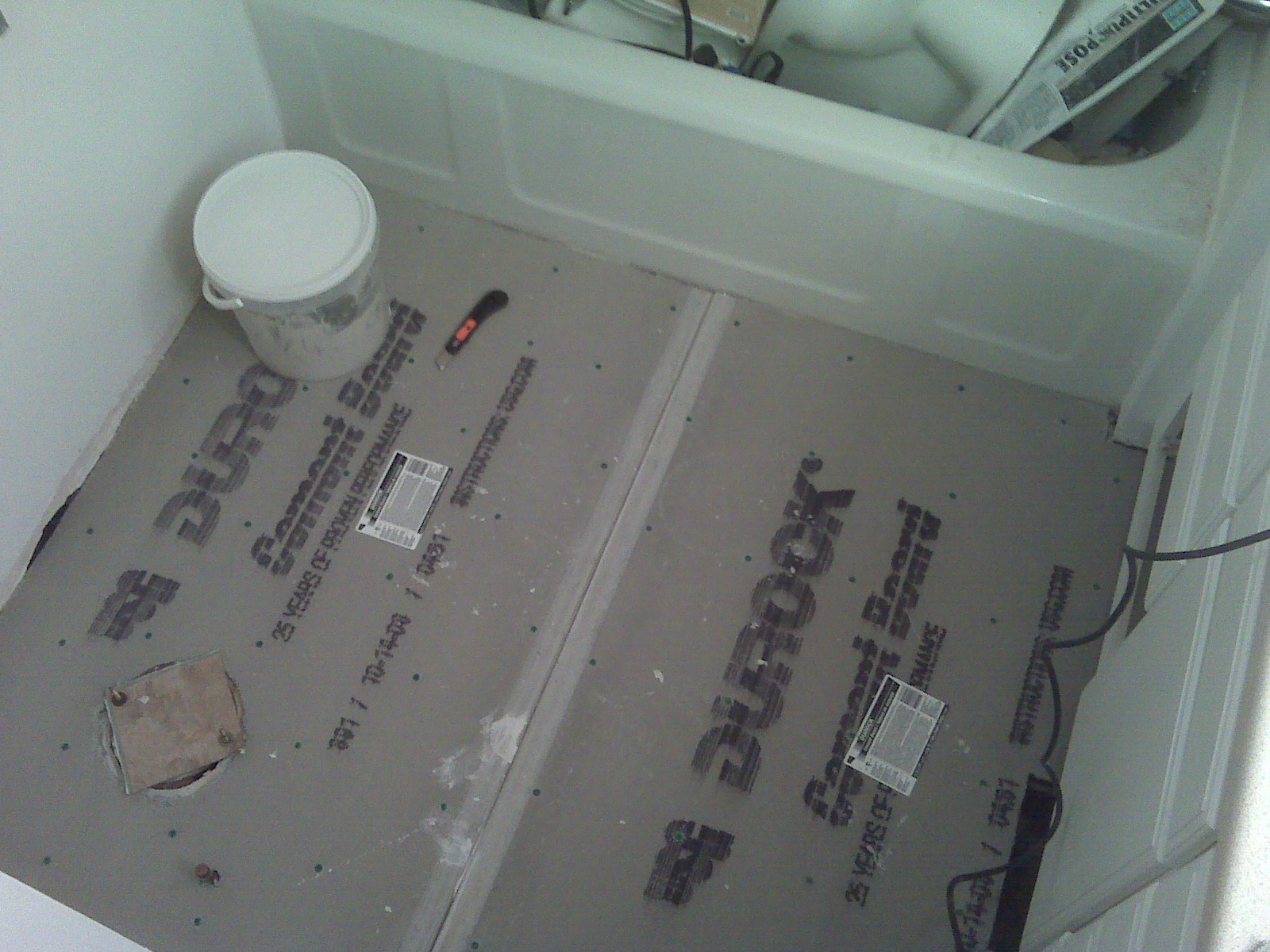 wadsworth pilgrim Tiling the upstairs bathroom's floor