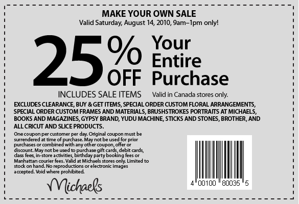 michaels in store coupon canada