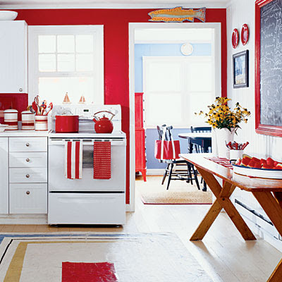 Kitchen Tiles with White and Red Combination Red and White Kitchen Coastal Living