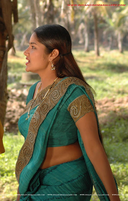 Hot Film Actress Gallery Actress Lakshana Sexy Belly Show In Green Saree