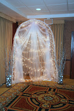 winter wedding archway ... glowing