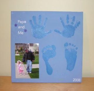 Katie's Nesting Spot: Handprint and Footprint Canvas Christmas Gift